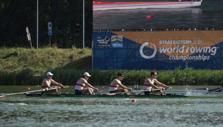 Amsterdam The Netherlands 27th August 2026 2026 World Rowing Championships on the Bosbaan in Amsterdam Men s Four Semifinal 2 (Semifinal) B Jasper Angl 2 Mark Hinrichs 3 Benedict Eggeling S Rene Schmela (GER) watersport,