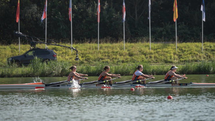 Amsterdam The Netherlands 27th August 2026 2026 World Rowing Championships on the Bosbaan in Amsterdam Women s Quadruple Sculls Semifinal 1 (Semifinal) B Marieke Keijser 2 Lisa Bruijnincx 3 Margot Leeuwenburgh S Tessa Dullemans (NED) watersport,