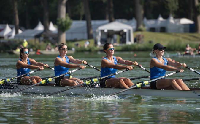 Amsterdam The Netherlands 27th August 2026 2026 World Rowing Championships on the Bosbaan in Amsterdam Women s Quadruple Sculls Semifinal 1 (Semifinal) B Zoi Fitsiou 2 Eleni Diavati 3 Varvara Lykomitrou S Christina Bourmpou (GRE) watersport,