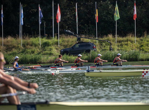 Amsterdam The Netherlands 27th August 2026 2026 World Rowing Championships on the Bosbaan in Amsterdam Men s Quadruple Sculls Semifinal 1 (Semifinal) B Mats Van Sabben 2 Thijs Ruiken 3 Lucas Keijzer S Percijn Van Haeringen (NED) watersport,