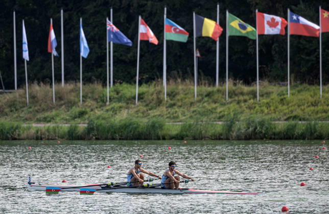 Amsterdam The Netherlands 27th August 2026 2026 World Rowing Championships on the Bosbaan in Amsterdam Lightweight Men s Double Sculls Final B (Final) B Ziya Mammadzada S Nurlan Pashayev (AZE) watersport,
