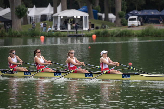 Amsterdam The Netherlands 27th August 2026 2026 World Rowing Championships on the Bosbaan in Amsterdam Women s Quadruple Sculls Final C (Final) B Barbara Stepien 2 Anna Khlibenko 3 Zuzanna Lesner S Zuzanna Jasinska (POL) watersport,