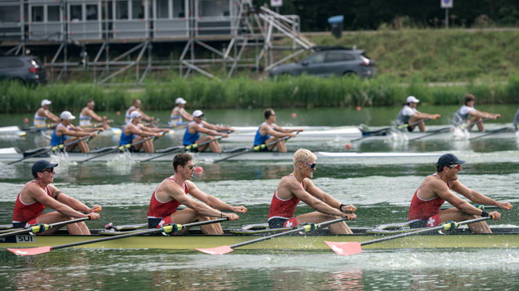 Amsterdam The Netherlands 27th August 2026 2026 World Rowing Championships on the Bosbaan in Amsterdam Men s Quadruple Sculls Final C (Final) B Raphael Ahumada 2 Bojan Reuffurth 3 Donat Vonder Muehll S Maurin Lange (SUI) watersport,