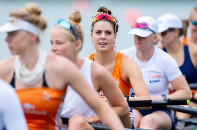 AMSTERDAM - Willemijn Mulder with the women s eight during a training session on the fifth day of the World Rowing Championships at the Bosbaan in the Amsterdam Forest. IRIS VAN DEN BROEK ANP xVIxANPxSportx xxANPxIVx 566422224 originalFilename: 566422224.jpg