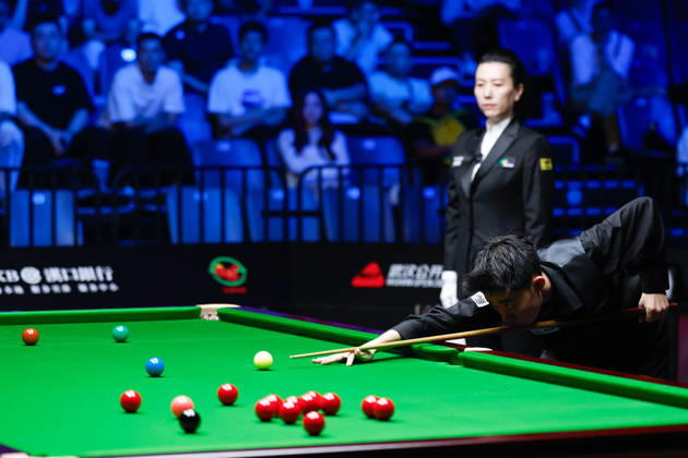 (260828) -- WUHAN, Aug. 28, 2026 -- Chang Bingyu competes during the semifinal match between Ronnie O Sullivan of England and Chang Bingyu of China at Wuhan Open 2026 snooker tournament in Wuhan, central China s Hubei Province, Aug. 28, 2026. ) (SP)CHINA-SNOOKER-WUHAN OPEN(CN) WuxZhizun 