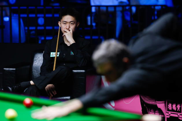 (260828) -- WUHAN, Aug. 28, 2026 -- Chang Bingyu reacts during the semifinal match between Ronnie O Sullivan of England and Chang Bingyu of China at Wuhan Open 2026 snooker tournament in Wuhan, central China s Hubei Province, Aug. 28, 2026. ) (SP)CHINA-SNOOKER-WUHAN OPEN(CN) WuxZhizun 