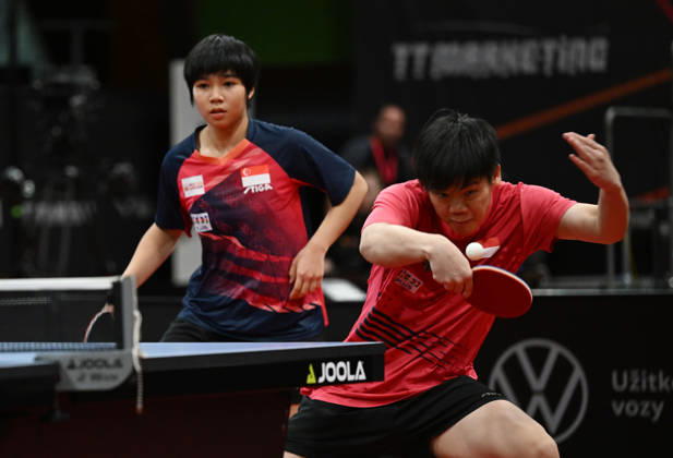 Final of mixed doubles of Table tennis, Tischtennis during the WTT Feeder Olomouc, Czech Republic, August 28, 2026. From left Loy Ming Ying and Quek Izaac of Singapore. (CTKxPhoto LudekxPerina) CTKPhotoP2026082804340  CTKPhotoP2026082804340