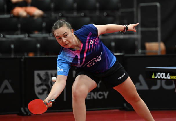 Final of mixed doubles of Table tennis, Tischtennis during the WTT Feeder Olomouc, Czech Republic, August 28, 2026. From left Natalia Bajorova of Poland (pictured), Lubomir Pistej od Slovakia. (CTKxPhoto LudekxPerina) CTKPhotoP2026082804391  CTKPhotoP2026082804391