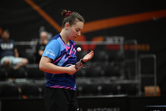 Final of mixed doubles of Table tennis, Tischtennis during the WTT Feeder Olomouc, Czech Republic, August 28, 2026. From left Natalia Bajorova of Poland (pictured), Lubomir Pistej od Slovakia. (CTKxPhoto LudekxPerina) CTKPhotoP2026082804413  CTKPhotoP2026082804413