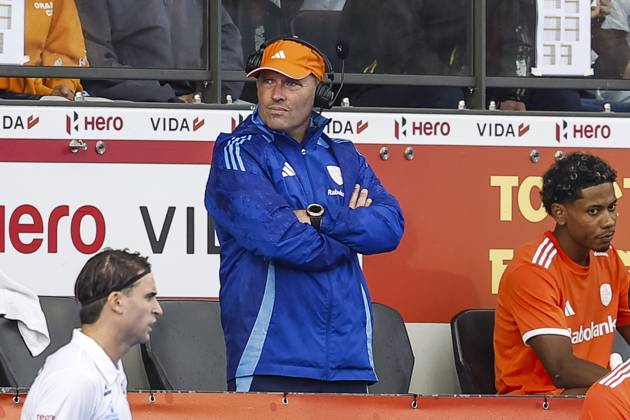 AMSTELVEEN - Netherlands national coach Jeroen Delmee during the semi-final of the Hockey World Cup between the Netherlands and Spain at the Wagener Stadium. BAS CZERWINSKI ANP xVIxANPxSportx xxANPxIVx 566441469 originalFilename: 566441469.jpg