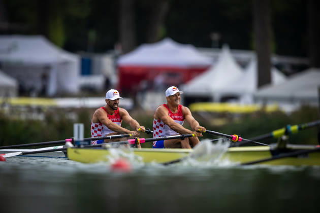 RECORD DATE NOT STATED 28th August 2026; Bosbaan, Amsterdam, Holland, Netherlands; 2026 World Rowing Championships, Day Five; Final B; Croatia Mens Double Sculls (M2x) with Martin Sinkovic and Valent Sinkovic AnthonyxBenoit