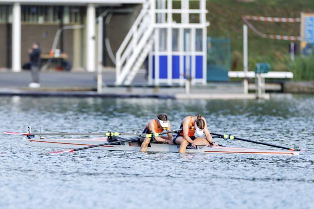 AMSTERDAM - Roos De Jong and Benthe Boonstra (NED) after winning second place in the A-final of the women s double sculls on the fifth day of the World Rowing Championships at the Bosbaan in the Amsterdam Forest. IRIS VAN DEN BROEK ANP xVIxANPxSportx xxANPxIVx 566444819 originalFilename: 566444819.jpg