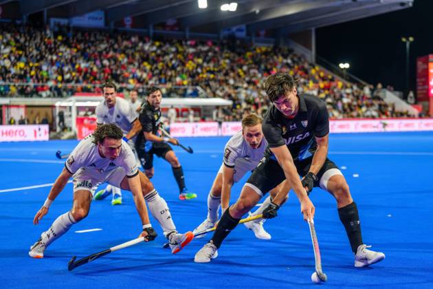 Wavre, 28-08-2026, Belfius Hockey Arena, FIH Hockey World Cup 2026 Men, 2026. Teo Hinrichs and Nicolas Keenan during the game Germany - Argentina (men). Germany - Argentina (men)  x206153446x Copyright: