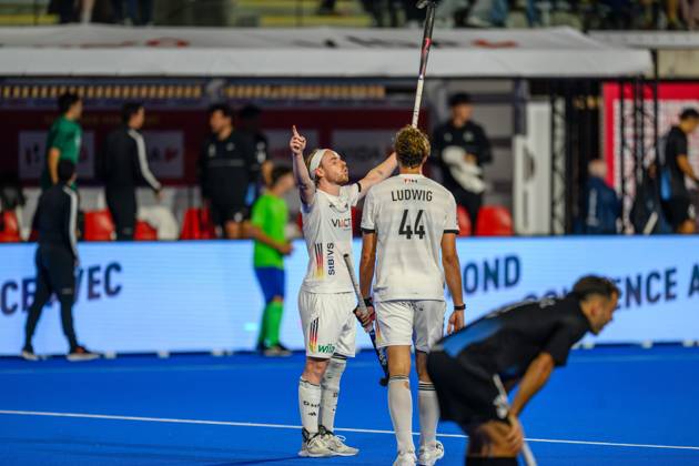 Wavre, 28-08-2026, Belfius Hockey Arena, FIH Hockey World Cup 2026 Men, 2026. Christopher Rühr celebrating the victory of the game Germany - Argentina (men). Germany - Argentina (men)  x206153467x Copyright: