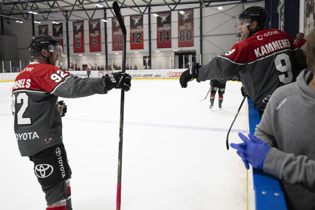 PENNY DEL 1 2. Testspiel; Kölner Haie - Löwen Frankfurt ; Köln, 28.08.2026 Marcel Noebels (Kölner Haie, Sturm, 92); Maxi Kammerer (Kölner Haie, Sturm, 9); PENNY DEL 1 2. Testspiel; Kölner Haie - Löwen Frankfurt am 28.08.2026 in der KA2 in Köln (Deutschland). Copyright: xBEAUTIFULxSPORTS AndreasxDickx