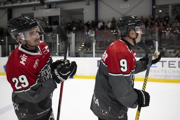 PENNY DEL 1 2. Testspiel; Kölner Haie - Löwen Frankfurt ; Köln, 28.08.2026 Maxi Kammerer (Kölner Haie, Sturm, 9); Tim Fleischer (Kölner Haie, Sturm, 29); PENNY DEL 1 2. Testspiel; Kölner Haie - Löwen Frankfurt am 28.08.2026 in der KA2 in Köln (Deutschland). Copyright: xBEAUTIFULxSPORTS AndreasxDickx