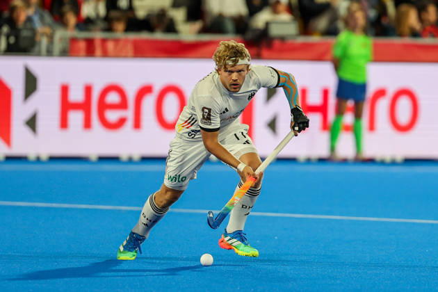 Feldhockey, FIH Hockey World Cup 2026 men, Deutschland vs. Argentinien Thies Prinz (GER 11) mit Ball Wavre Belfius Hockey Arena Belgien Copyright: xSusannexBreithauptx