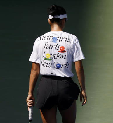 Alexandra Eala of the Philippines practices on Louis Armstrong Stadium at the 2026 US Open Tennis Championship at the USTA Billie Jean King National Tennis Center in New York City on Friday, August 28, 2026.  NYP20260828154 JOHNxANGELILLO