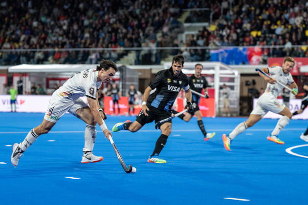 FIH Hockey World Cup 2026 - Men s Semi-Final - Germany v Argentina 2-0 Wavre, Belgien, 28 August 2026: Teo Hinrichs, 14, Germany during the men s semi-final between Germany and Argentina at the FIH Hockey World Cup Belgium & Netherlands 2026 at Belfius Hockey Arena in Wavre, Belgium. Photo: Axel Kaste AK Photography. Wavre Belfius Hockey Arena Walloon Brabant Belgium