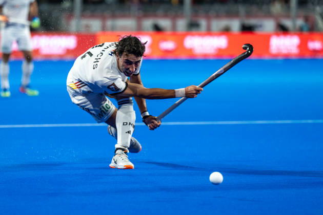 FIH Hockey World Cup 2026 - Men s Semi-Final - Germany v Argentina 2-0 Wavre, Belgien, 28 August 2026: Teo Hinrichs, 14, Germany during the men s semi-final between Germany and Argentina at the FIH Hockey World Cup Belgium & Netherlands 2026 at Belfius Hockey Arena in Wavre, Belgium. Photo: Axel Kaste AK Photography. Wavre Belfius Hockey Arena Walloon Brabant Belgium