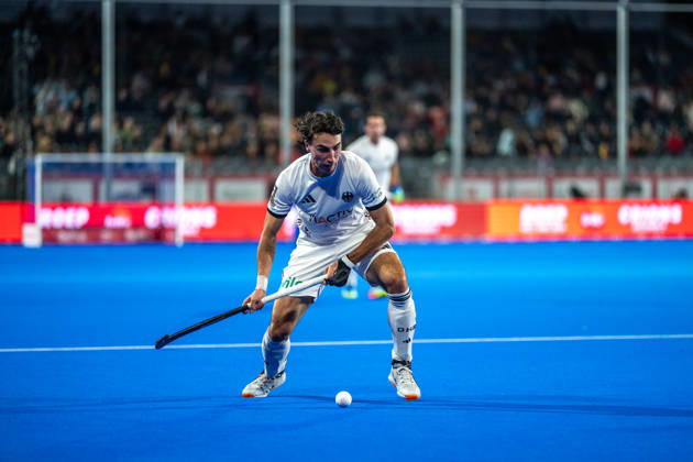 FIH Hockey World Cup 2026 - Men s Semi-Final - Germany v Argentina 2-0 Wavre, Belgien, 28 August 2026: Teo Hinrichs, 14, Germany during the men s semi-final between Germany and Argentina at the FIH Hockey World Cup Belgium & Netherlands 2026 at Belfius Hockey Arena in Wavre, Belgium. Photo: Axel Kaste AK Photography. Wavre Belfius Hockey Arena Walloon Brabant Belgium