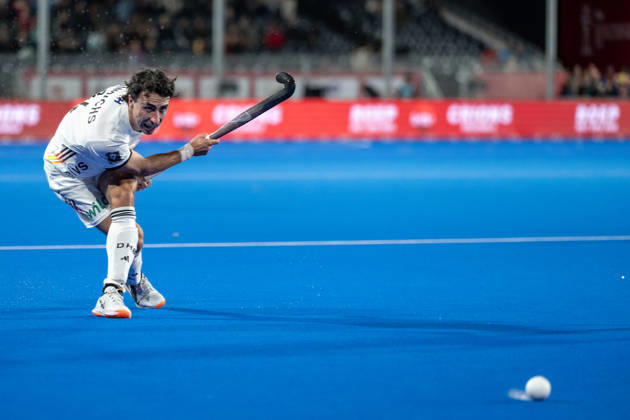 FIH Hockey World Cup 2026 - Men s Semi-Final - Germany v Argentina 2-0 Wavre, Belgien, 28 August 2026: Teo Hinrichs, 14, Germany during the men s semi-final between Germany and Argentina at the FIH Hockey World Cup Belgium & Netherlands 2026 at Belfius Hockey Arena in Wavre, Belgium. Photo: Axel Kaste AK Photography. Wavre Belfius Hockey Arena Walloon Brabant Belgium