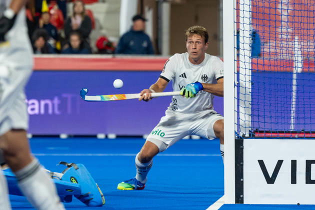 FIH Hockey World Cup 2026 - Men s Semi-Final - Germany v Argentina 2-0 Wavre, Belgien, 28 August 2026: Paul-Philipp Kaufmann, 13, Germany, Tor during the men s semi-final between Germany and Argentina at the FIH Hockey World Cup Belgium & Netherlands 2026 at Belfius Hockey Arena in Wavre, Belgium. Photo: Axel Kaste AK Photography. Wavre Belfius Hockey Arena Walloon Brabant Belgium