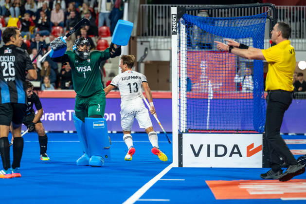 FIH Hockey World Cup 2026 - Men s Semi-Final - Germany v Argentina 2-0 Wavre, Belgien, 28 August 2026: Paul-Philipp Kaufmann, 13, Germany Tor Jubel during the men s semi-final between Germany and Argentina at the FIH Hockey World Cup Belgium & Netherlands 2026 at Belfius Hockey Arena in Wavre, Belgium. Photo: Axel Kaste AK Photography. Wavre Belfius Hockey Arena Walloon Brabant Belgium
