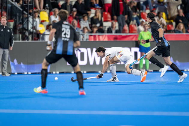 FIH Hockey World Cup 2026 - Men s Semi-Final - Germany v Argentina 2-0 Wavre, Belgien, 28 August 2026: Teo Hinrichs, 14, Germany during the men s semi-final between Germany and Argentina at the FIH Hockey World Cup Belgium & Netherlands 2026 at Belfius Hockey Arena in Wavre, Belgium. Photo: Axel Kaste AK Photography. Wavre Belfius Hockey Arena Walloon Brabant Belgium