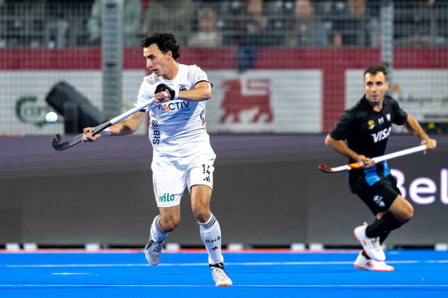 FIH Hockey World Cup 2026 - Men s Semi-Final - Germany v Argentina 2-0 Wavre, Belgien, 28 August 2026: Teo Hinrichs, 14, Germany during the men s semi-final between Germany and Argentina at the FIH Hockey World Cup Belgium & Netherlands 2026 at Belfius Hockey Arena in Wavre, Belgium. Photo: Axel Kaste AK Photography. Wavre Belfius Hockey Arena Walloon Brabant Belgium