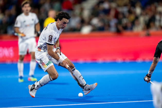 FIH Hockey World Cup 2026 - Men s Semi-Final - Germany v Argentina 2-0 Wavre, Belgien, 28 August 2026: Teo Hinrichs, 14, Germany during the men s semi-final between Germany and Argentina at the FIH Hockey World Cup Belgium & Netherlands 2026 at Belfius Hockey Arena in Wavre, Belgium. Photo: Axel Kaste AK Photography. Wavre Belfius Hockey Arena Walloon Brabant Belgium