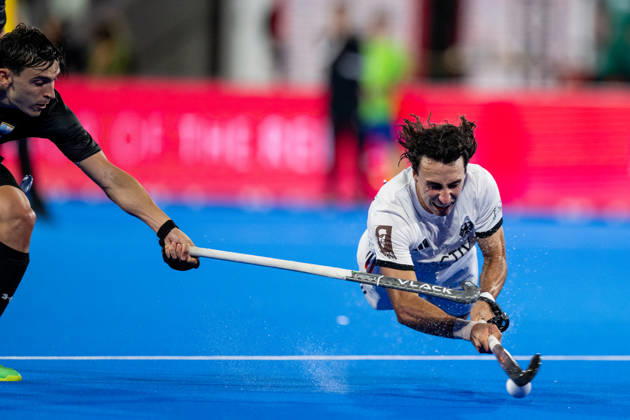 FIH Hockey World Cup 2026 - Men s Semi-Final - Germany v Argentina 2-0 Wavre, Belgien, 28 August 2026: Teo Hinrichs, 14, Germany during the men s semi-final between Germany and Argentina at the FIH Hockey World Cup Belgium & Netherlands 2026 at Belfius Hockey Arena in Wavre, Belgium. Photo: Axel Kaste AK Photography. Wavre Belfius Hockey Arena Walloon Brabant Belgium