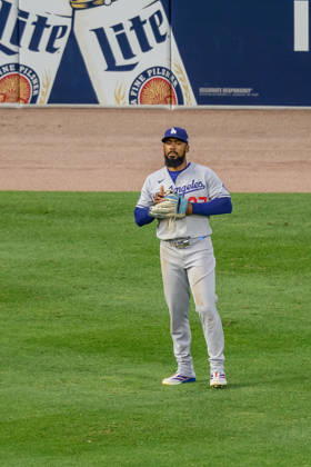 Aug 28, 2026; Detroit, Michigan, USA; Los Angeles Dodgers Teoscar Hernandez (37) in the field at Comerica Park. Mandatory Credit: -Cal Media MLB, Baseball Herren, USA 2026: Dodgers Vs Tigers AUG 28  - ZUMAc04_ 20260828_zma_c04_021 Copyright: xAllanxDranbergx