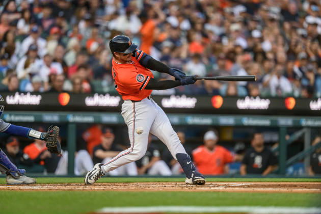 MLB, Baseball Herren, USA 2026: Dodgers Vs Tigers AUG 28 Aug 28, 2026; Detroit, Michigan, USA; Detroit Tigers Dillon Dingler (13) with a swing and a miss at Comerica Park. Mandatory Credit: Allan Dranberg-Cal Media (Credit Image: Â Allan Dranberg Cal Sport Media) Detroit Michigan USA EDITORIAL USE ONLY Copyright: xx ZUMA-20260828_zma_c04_013.jpg AllanxDranbergx csmphotothree515092