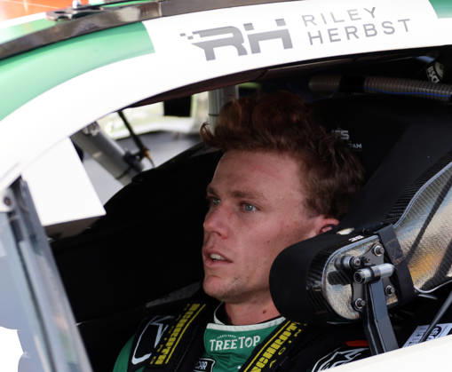 DAYTONA BEACH, FL - AUGUST 28: Riley Herbst ( 35 23XI Racing TREETOP Toyota) waits in his car before qualifying for the NASCAR, Motorsport, USA Cup Series Coke Zero Sugar 400 on August 28, 2026 at Daytona International Speedway in Daytona Beach, FL. (Photo by Michael Bush Icon Sportswire) AUTO: AUG 28 NASCAR Cup Series Coke Zero Sugar 400 EDITORIAL USE ONLY Icon260828025400