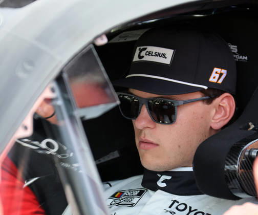 DAYTONA BEACH, FL - AUGUST 28: Corey Heim ( 67 23XI Racing CELSIUS Toyota) waits in his car before qualifying for the NASCAR, Motorsport, USA Cup Series Coke Zero Sugar 400 on August 28, 2026 at Daytona International Speedway in Daytona Beach, FL. (Photo by Michael Bush Icon Sportswire) AUTO: AUG 28 NASCAR Cup Series Coke Zero Sugar 400 EDITORIAL USE ONLY Icon260828026400