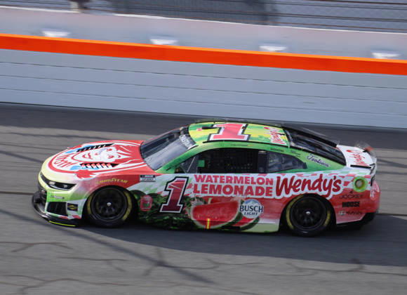DAYTONA BEACH, FL - AUGUST 28: Ross Chastain ( 1 Trackhouse Racing Wendy s Watermelon Lemonade Chevrolet) runs in qualifying for the NASCAR, Motorsport, USA Cup Series Coke Zero Sugar 400 on August 28, 2026 at Daytona International Speedway in Daytona Beach, FL. (Photo by Michael Bush Icon Sportswire) AUTO: AUG 28 NASCAR Cup Series Coke Zero Sugar 400 EDITORIAL USE ONLY Icon260828036400