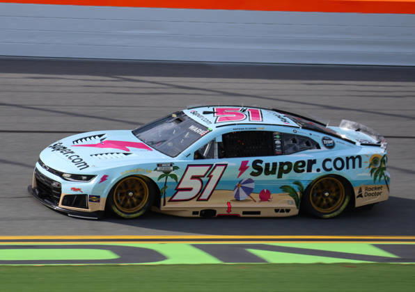 DAYTONA BEACH, FL - AUGUST 28: Cody Ware ( 51 Rick Ware Racing Super.com Chevrolet) runs in qualifying for the NASCAR, Motorsport, USA Cup Series Coke Zero Sugar 400 on August 28, 2026 at Daytona International Speedway in Daytona Beach, FL. (Photo by Michael Bush Icon Sportswire) AUTO: AUG 28 NASCAR Cup Series Coke Zero Sugar 400 EDITORIAL USE ONLY Icon260828039400