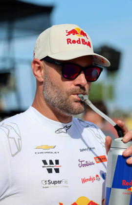 DAYTONA BEACH, FL - AUGUST 28: Shane Van Gisbergen ( 97 Trackhouse Racing Red Bull Chevrolet) during qualifying for the NASCAR, Motorsport, USA Cup Series Coke Zero Sugar 400 on August 28, 2026 at Daytona International Speedway in Daytona Beach, FL (Photo by Malcolm Hope Icon Sportswire) AUTO: AUG 28 NASCAR Cup Series Coke Zero Sugar 400 EDITORIAL USE ONLY Icon260828012400