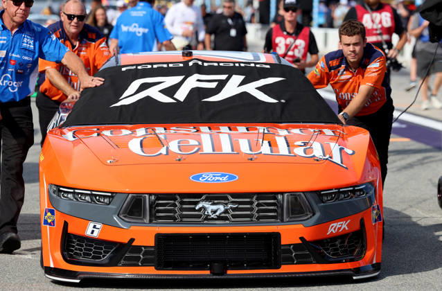 DAYTONA BEACH, FL - AUGUST 28: Brad Keselowski ( 6 RFK Racing Consumer Cellular Ford) during qualifying for the NASCAR, Motorsport, USA Cup Series Coke Zero Sugar 400 on August 28, 2026 at Daytona International Speedway in Daytona Beach, FL (Photo by Malcolm Hope Icon Sportswire) AUTO: AUG 28 NASCAR Cup Series Coke Zero Sugar 400 EDITORIAL USE ONLY Icon260828014400