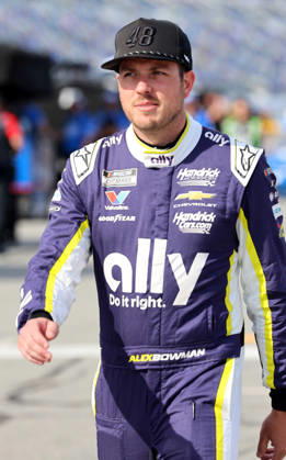 DAYTONA BEACH, FL - AUGUST 28: Alex Bowman ( 48 Hendrick Motorsports Ally Chevrolet) during qualifying for the NASCAR, Motorsport, USA Cup Series Coke Zero Sugar 400 on August 28, 2026 at Daytona International Speedway in Daytona Beach, FL (Photo by Malcolm Hope Icon Sportswire) AUTO: AUG 28 NASCAR Cup Series Coke Zero Sugar 400 EDITORIAL USE ONLY Icon260828015400