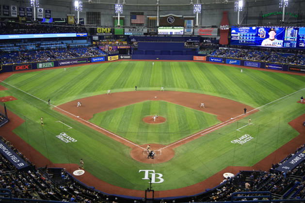 August 28, 2026, St. Petersburg, Florida, USA: An overall view of the field during an MLB, Baseball Herren, USA game between the Tampa Bay Rays and the San Diego Padres on August 28, 2026 at Tropicana Field. The Rays beat the Padres 9-4. St. Petersburg USA - ZUMAh180 20260828_zsp_h180_044 Copyright: xKimxHukarix