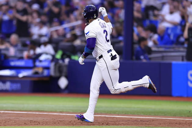 August 28, 2026, St. Petersburg, Florida, USA: Tampa Bay Rays designated hitter Yandy DoÂ­az (2) homers to right field during an MLB, Baseball Herren, USA game against the San Diego Padres on August 28, 2026 at Tropicana Field. The Rays beat the Padres 9-4. St. Petersburg USA - ZUMAh180 20260828_zsp_h180_066 Copyright: xKimxHukarix
