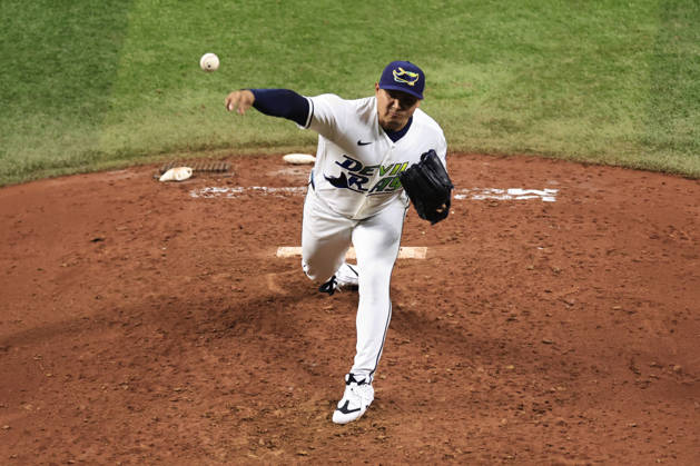 August 28, 2026, St. Petersburg, Florida, USA: Tampa Bay Rays pitcher Manuel RodroÂ­guez (39) delivers a pitch during an MLB, Baseball Herren, USA game against the San Diego Padres on August 28, 2026 at Tropicana Field. The Rays beat the Padres 9-4. St. Petersburg USA - ZUMAh180 20260828_zsp_h180_073 Copyright: xKimxHukarix