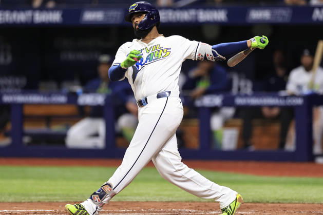 August 28, 2026, St. Petersburg, Florida, USA: Tampa Bay Rays third baseman Junior Caminero (13) fouls off a pitch during an MLB, Baseball Herren, USA game against the San Diego Padres on August 28, 2026 at Tropicana Field. The Rays beat the Padres 9-4. St. Petersburg USA - ZUMAh180 20260828_zsp_h180_090 Copyright: xKimxHukarix