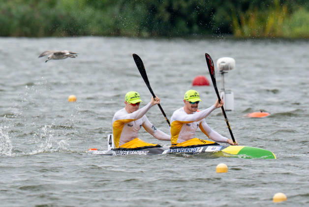 ICF Canoe Sprint and Paracanoe World Championships Jean Van Der Westhuyzen, Pierre Van Der Westhuyzen during ICF Canoe Sprint and Paracanoe World Championships in Poznan, Poland, on August 29, 2026 Poznan Poland Copyright: xFotoxOlimpikx originalFilename:jastrzebowski-icfcanoe260826_npFJ6