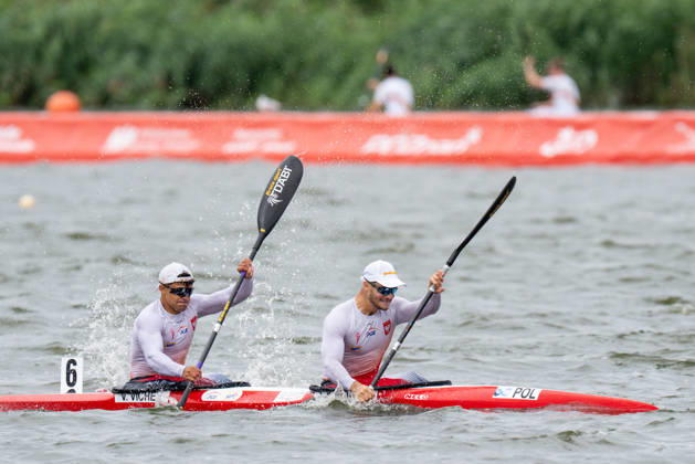 ICF Canoe Sprint and Paracanoe World Championships Valerii Vichev, Jaroslaw Kajdanek during ICF Canoe Sprint and Paracanoe World Championships in Poznan, Poland, on August 29, 2026 Poznan Poland Copyright: xFotoxOlimpikx originalFilename:jastrzebowski-icfcanoe260826_npO6u