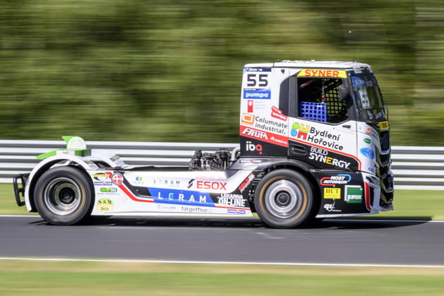 Czech Truck Prix, European circuit truck championship, took place place in Most, Czech Republic, on August 29, 2026. Adam Lacko from the Czech Republic on the track of the first race of the first competition day. (CTKxPhoto OndrejxHajek) CTKPhotoP2026082903425  CTKPhotoP2026082903425