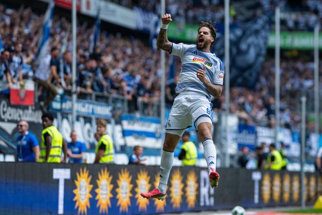 3.Liga MSV Duisburg - Würzburger Kickers ** NUR FÜR REDAKTIONELLE ZWECKE ** EDITORIAL USE ONLY **<p>Fußball 3.Liga MSV Duisburg - Würzburger Kickers am 29.08.26 in der Schauinsland-Reisen Arena in Duisburg Torjubel zum 1:0 durch Lex Tyger Lobinger ( Duisburg ) Duisburg Copyright: JakobxKlos