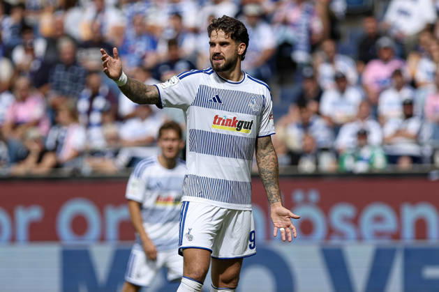 29.08.2026, GER, Fussball, Herren, 3. Liga, Saison 2026 2027, MSV Duisburg - FC Würzburger Kickers Lex-Tyger Lobinger (Duisburg) gestikuliert, Gestik Duisburg schauinsland-reisen-Arena Nordrhein-Westfalen Deutschland Copyright: xAdrianxSchlüterx